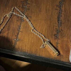 Gold Bar whistle Pendant Necklace - Women Jewelry 1425 some wear